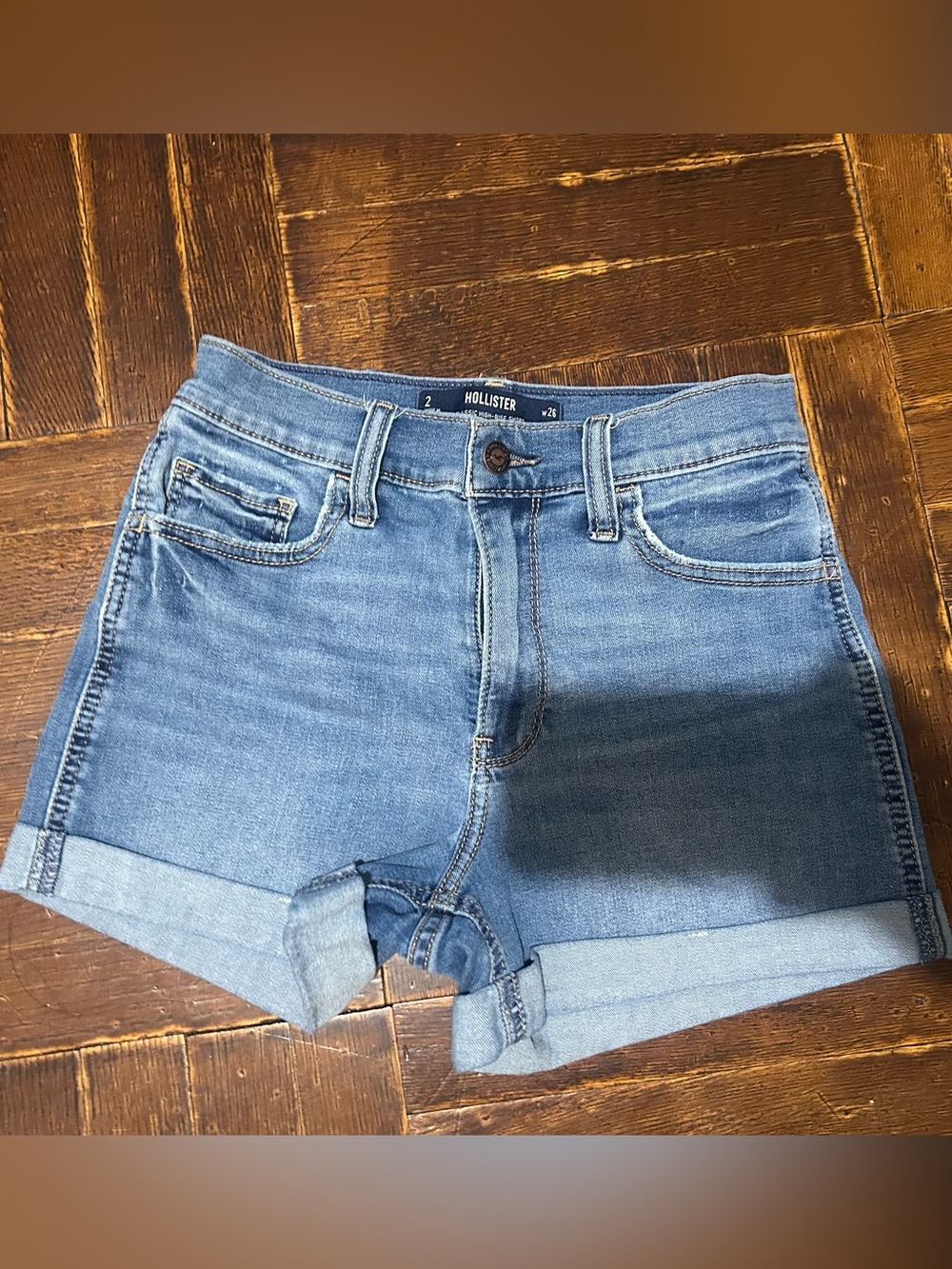 Hollister Medium Denim Cuffed Shorts